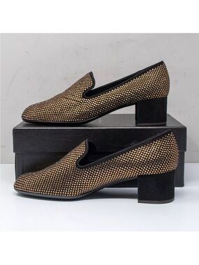 Giuseppe Zanotti Black Embellished Heeled Loafers